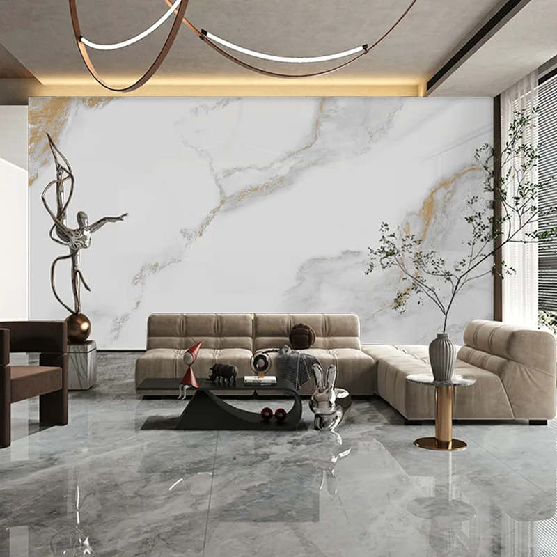 Jazz White and Fish Belly White Marble Texture Background Wall Panel